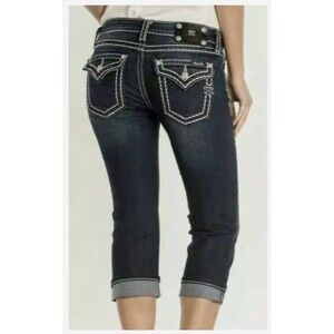 Miss Me Signature Cuffed Capri Jeans Size 25 NWT